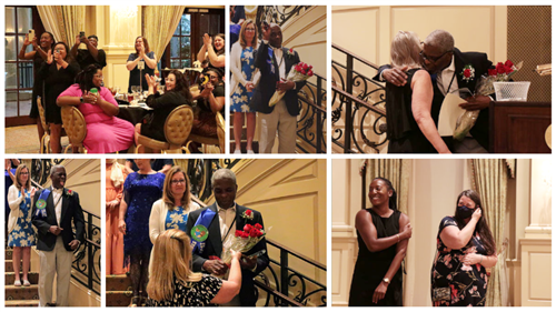 Collage of pictures of Richard Jones receiving the award
